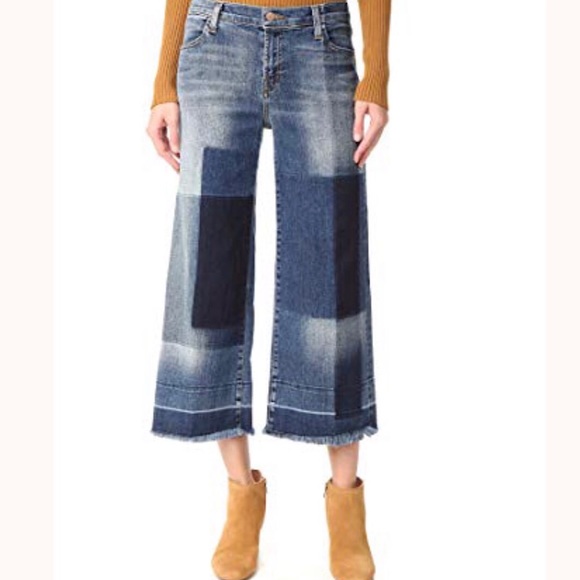 J Brand Denim - J BRAND Liza Mid Rise Crop Culotte Jeans Optimum